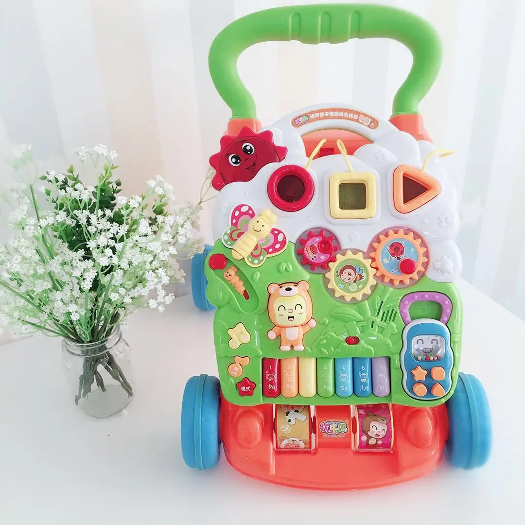 

Baby walker trolley toy multi-function anti-rollover 1-3 years old infant child walking learning walk baby pram with music