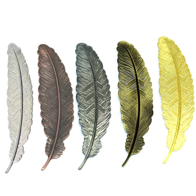 

Antique Harry Potter Feather Shaped Metal Bookmark For Books Office School 5 Colors