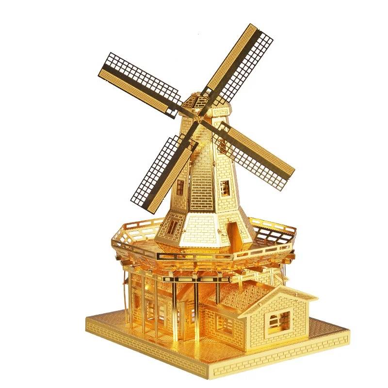Piececool 3D металлические головоломки игрушки собраны архитектура модель здания комплект голландский ветряная мельница украшения дома