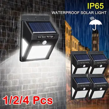 

1/2/4pcs 30 Leds Solar Light 3 Side Illumination PIR Motion Sensor Wireless Solar Light Waterproof Outdoor Garden Wall LED Light