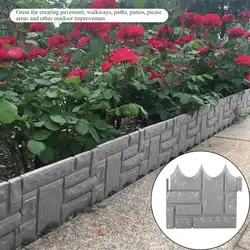 Новые многоразовые 6 шт сад декоративный кирпич цементное ограждение камень конкретные формы цветок лужайка во дворе пресс формы сад Bulidings
