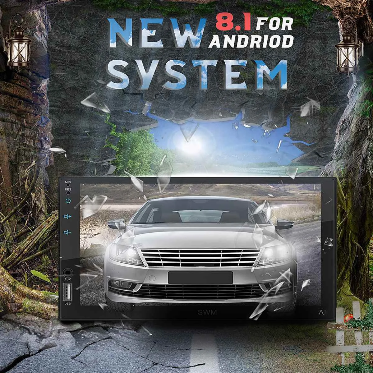 

7'' Android 8.1 Car Radio Stereo GPS Multimedia MP5 Player Touches Screen MP4 Card Machine For SWM-A1