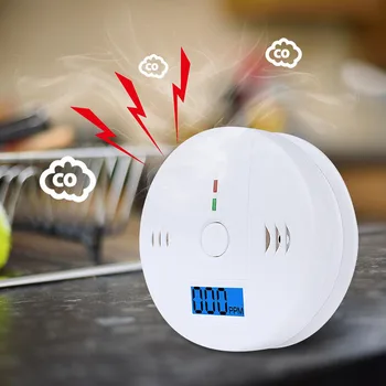 

LCD Warning Alarm Detector CO Sensor Work Alone Siren Sound Independent Carbon Monoxide Poisoning Warning Alarm Detector