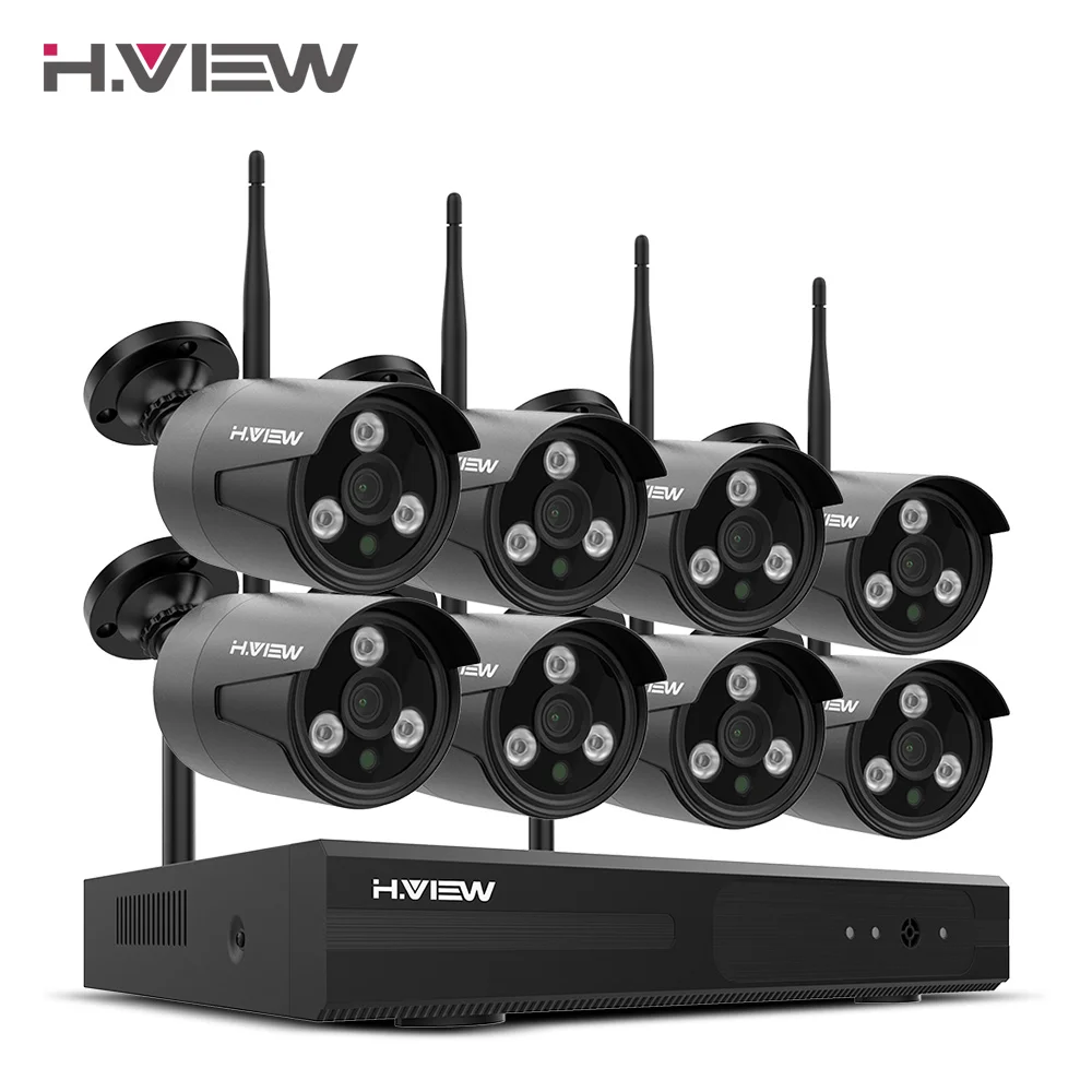 H.VIEW 1080P Wifi CCTV Camera Security System Kit Wireless Video Surveillance with Recording Wireless CCTV System 1080P 2MP Kit H.VIEW 1080P Wifi CCTV Camera Security System Kit Wireless Video Surveillance with Recording Wireless CCTV System 1080P 2MP Kit