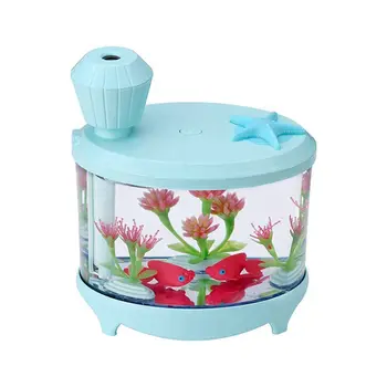 

HOT-Creative crystal transparent fish tank aquarium lamp mini home air purifier USB humidifier