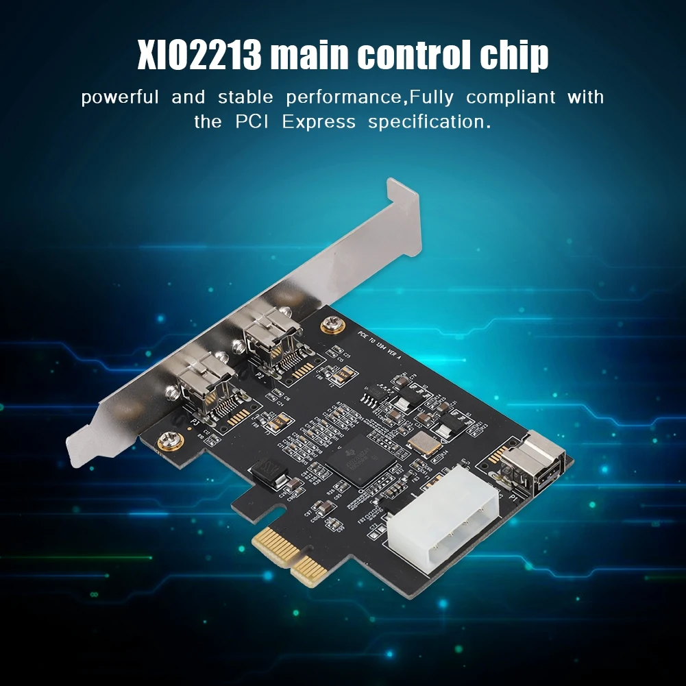 

PCI E to 3-port 1394B Video Capture Card 800Mbps Controller Card Adapter FireWire 800 PCIe PCI 2019 New