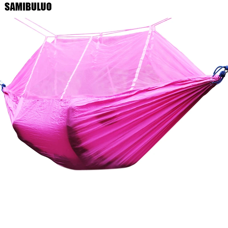 

SAMIBULUO Mosquito Net Hammock Portable Adjustable Straps Travel Survival Hunting Sleeping Bed Camping Hamas