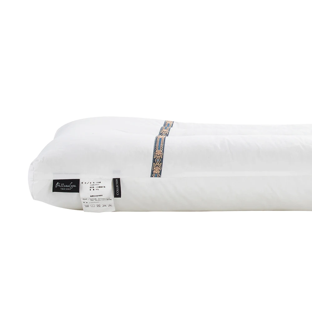 Almohada blanca de diseño de parche de ranura 2 piezas 100% poliéster 550 relleno Power 40 S juego de cama de tela mi almohada 2019 3D protección del cuello - 6