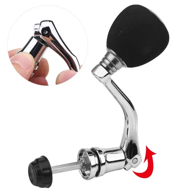 US $4.05 Aluminum Fishing Reel Handle Knob Crank Handle Drum Trolling Baitcasting Folding Crank 2000-6000 Se
