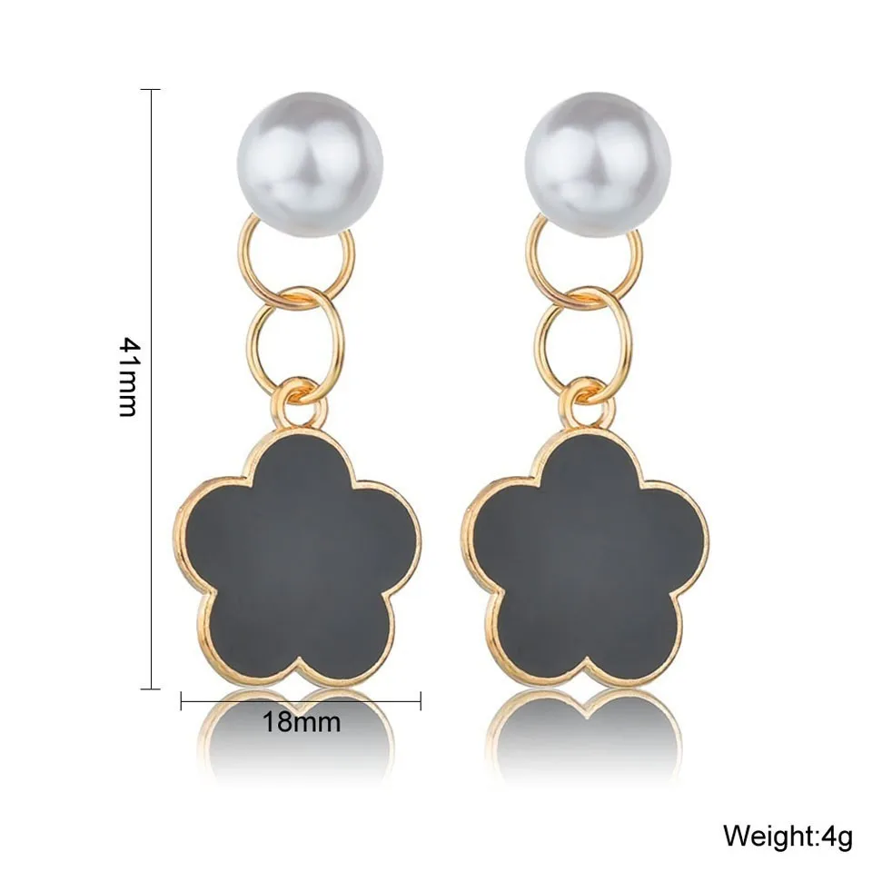 

New Trendy Drop Earrings For Women Pearl With Plum Blossom Flower Earrings Female Cute Romantic Earings Handmade Wedding Jewelry