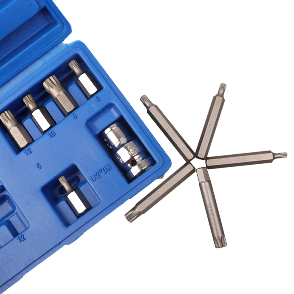 

11Pcs Wear Resistance 12 Point Spline Bit Set Multi-Functional Chrome-Vanadium Steel Anti-Impact Screwdriver Bits Set Hand Tools