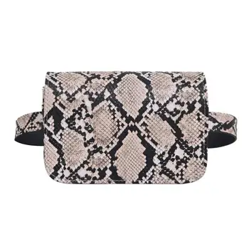 

Luxury Snake Print Small Waist Bags Fashion Button Women PU Leather Serpentine Chest Packs Zipper Shoulder Crossbody Bag