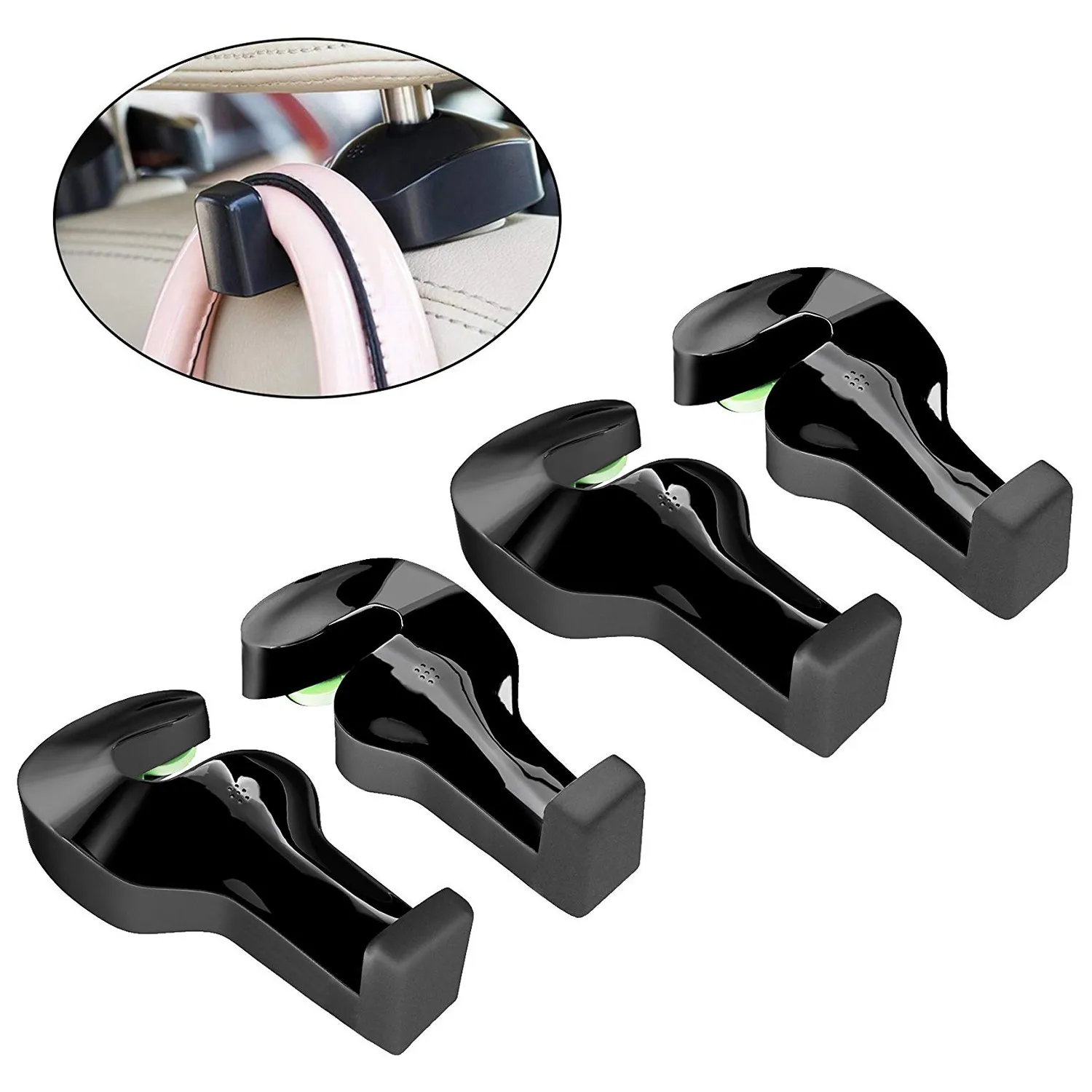 

4 Pack Car Seat Hook Back Car Headrest Hanger Hooks Vehicle Universal Car Organizer For Bag Purse Cloth Grocery