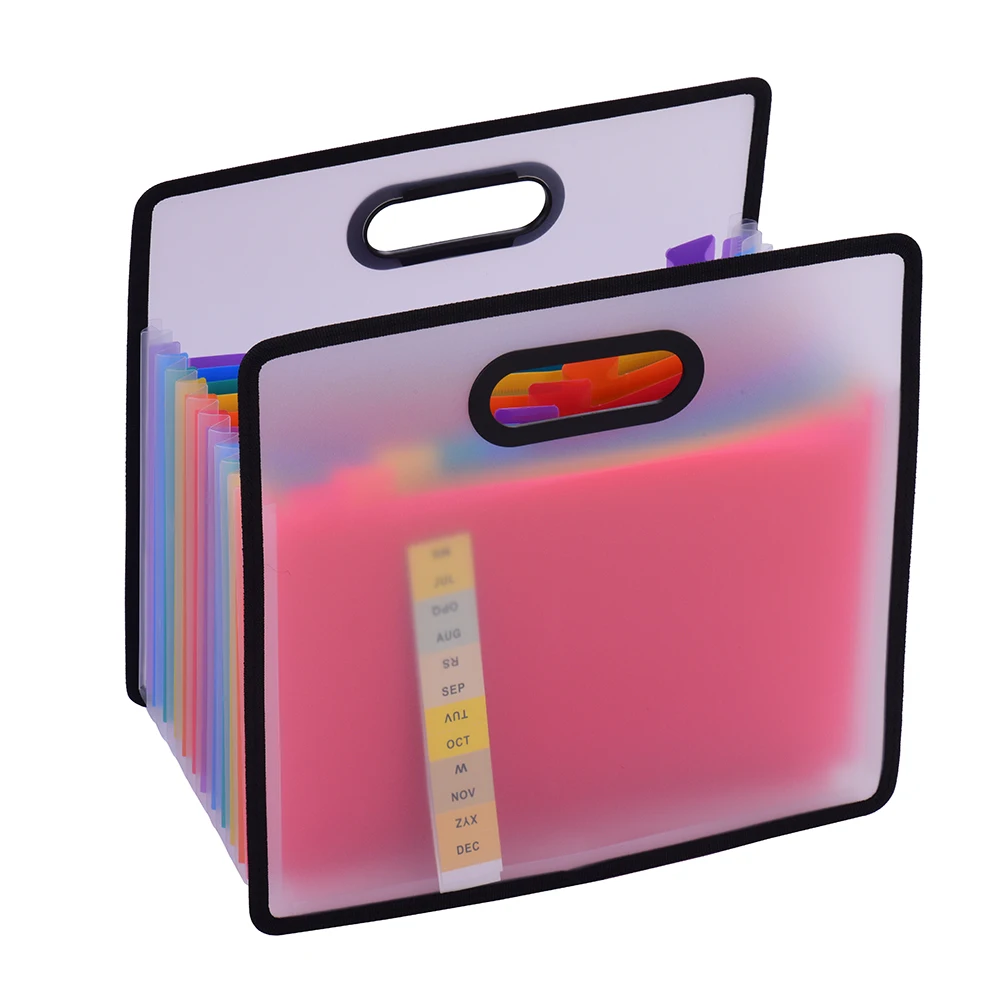 Accordian расширяющаяся папка для файлов A4 бумажный шкаф для документов 12 карманов Радужный цветной портативный органайзер для чеков с напильником