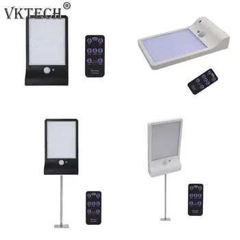 

800LM Solar Human Body Induction LED Wall Light 3 Modes Dimmable Outdoor Garden Yard Landscape Path Lamp with Remote Control