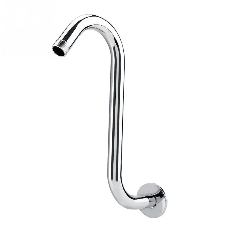 Beli 8 Inch High Rise Ekstensi Stainless Steel S Melengkung Leher Angsa Shower Lengan Berlapis Krom untuk Kamar Mandi Shower Kepala Online 8 Inch High Rise Ekstensi Stainless Steel S Melengkung Leher Angsa Shower Lengan Berlapis Krom untuk Kamar Mandi Shower Kepala