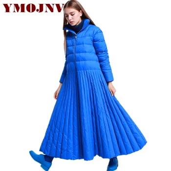 

YMOJNV Specially Design Women's Winter Jackets Skirt Style X-Long Duck Feather Coat Female Plus Size Down Parka chaqueta mujer