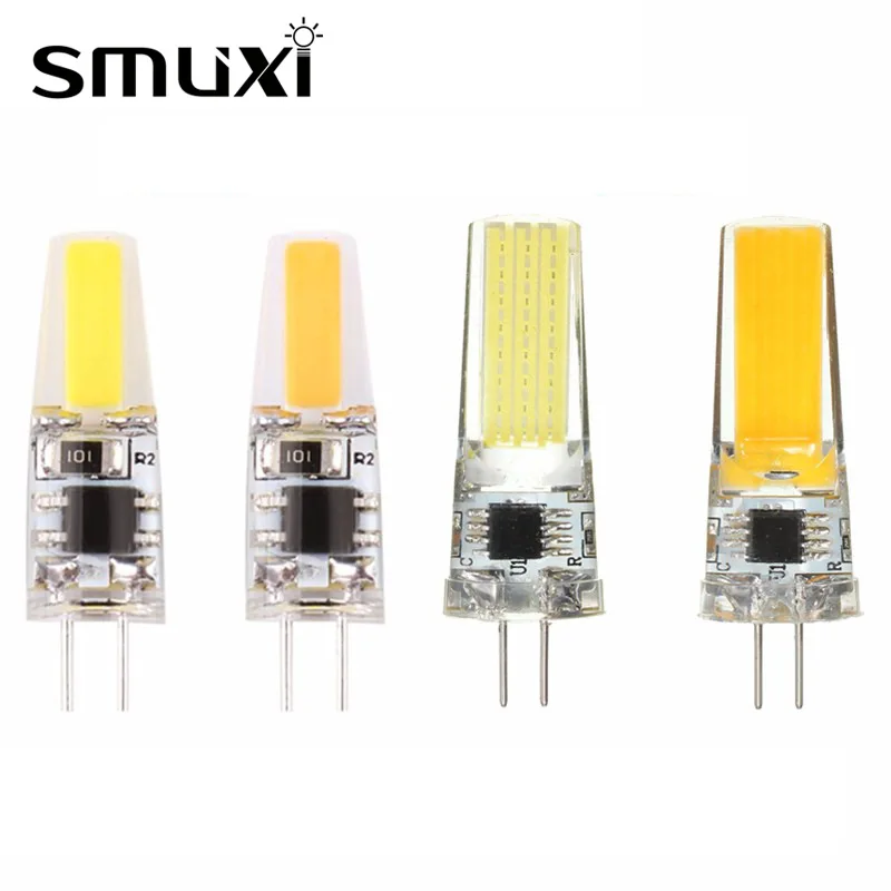 

Smuxi Silicon Lamp Replace Halogen Light Dimmable G4 6W COB LED Bulb for Spotlight Chandelier Lighting AC/DC12V AC220V