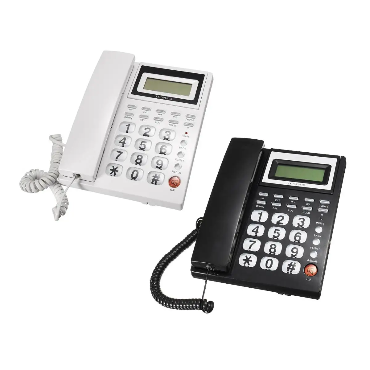 

Corded Phone Big Button Caller ID Landline Desktop Home Telephone Hotel Bar Office Business Calling Phones 21X16.5cm Black White