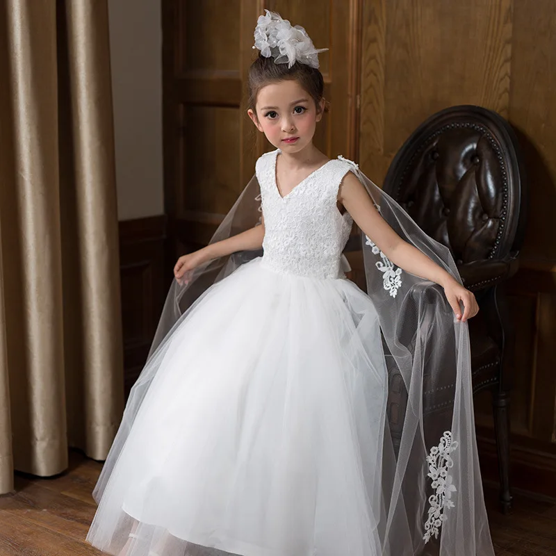 

DMfgd Flower Princess Dress Wedding party Kids Dresses Toddler Girl Children Girl Dress Lace Party Dancing Dress Birthday Clothe