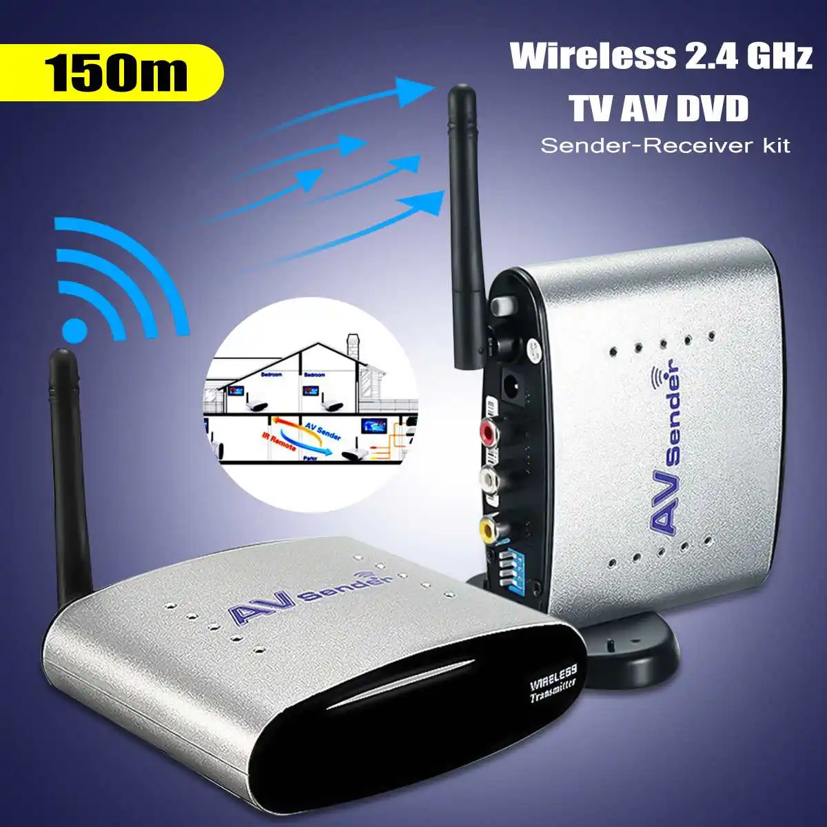 

PAT-220 IR Remote Extender 2.4GHz 433MHz TV STB AV Wireless Transmitter Receiver Sender Audio Video