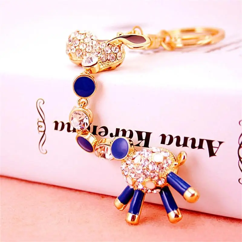 

3 Colors Lovely Elegant Giraffe Shape Pendant Alloy Chain Ring Keychain