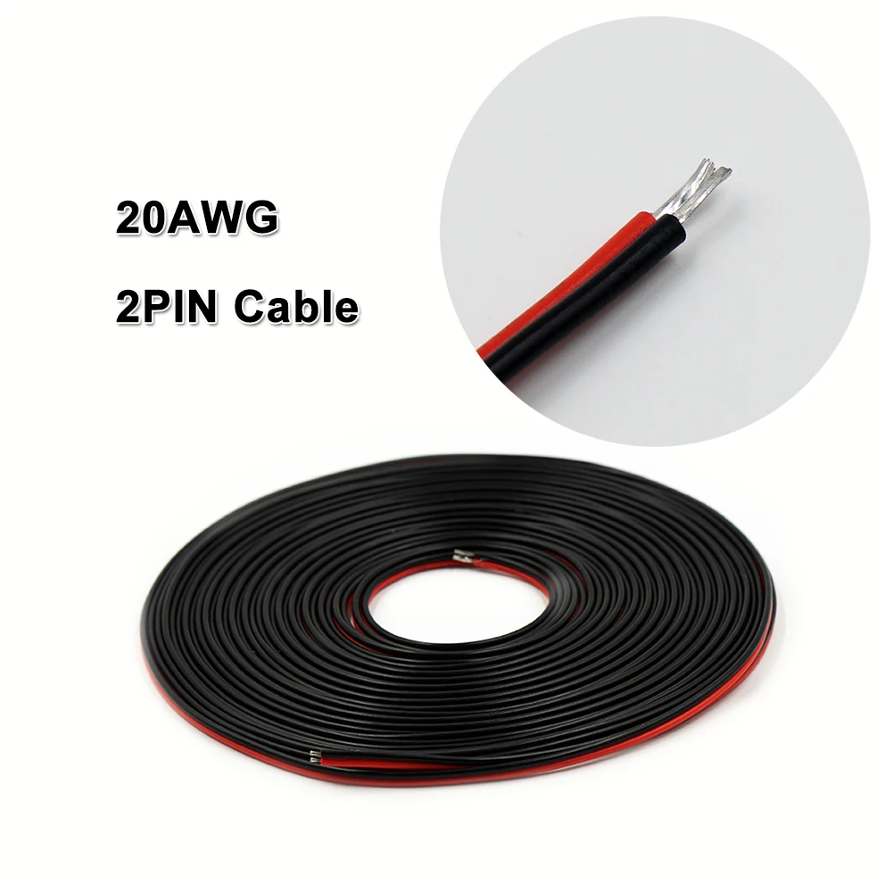 2 контактный кабель 10 м 20AWG 18AWG провод для 2835 3528 5050 одноцветных светодиодных лент s