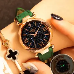 Relogio Feminino звездное небо часы роскошные часы для женщин кожа женская одежда кварцевые наручные часы Мода повседневное часы для