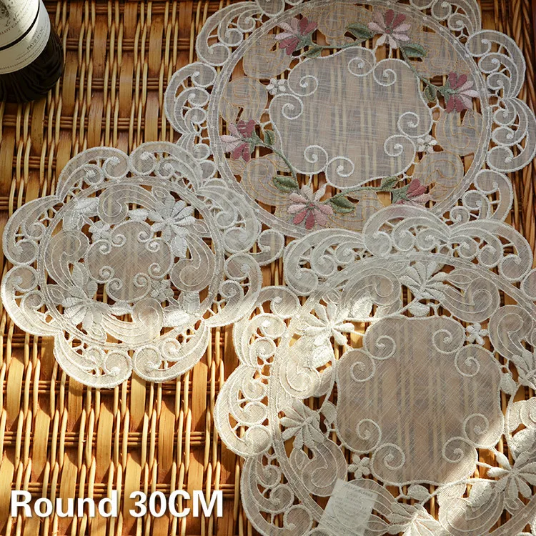 الفاخرة القطن الكتان الدانتيل جولة مفرش طاولة الأزهار التطريز الجوف خارج القهوة القدح كوستر عيد الميلاد الزفاف الزخرفية وسادة الفاخرة القطن الكتان الدانتيل جولة مفرش طاولة الأزهار التطريز الجوف خارج القهوة القدح كوستر عيد الميلاد الزفاف الزخرفية وسادة