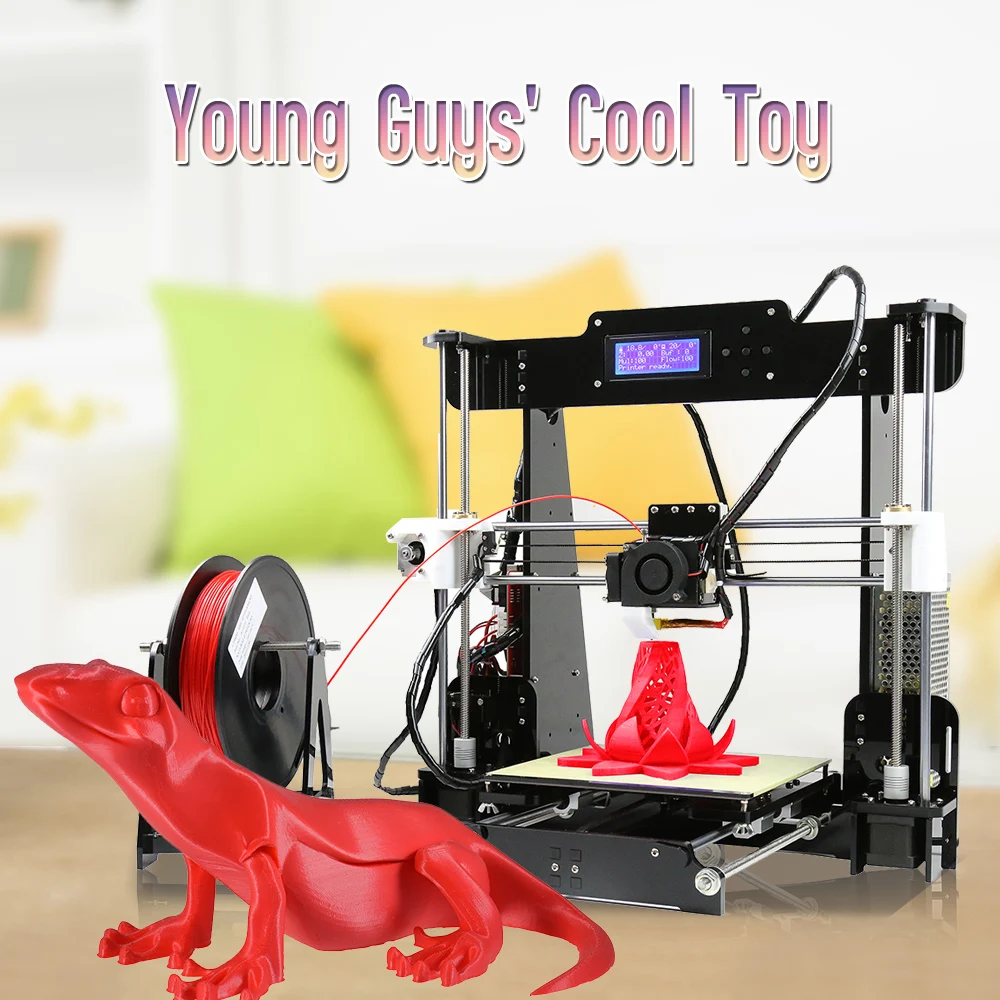 

Anet A8 Upgraded Desktop 3D Printer i3 DIY Kits Self Assembly Acrylic Frame Auto Self-leveling with 10m filament