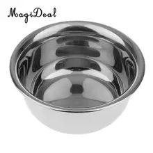 MagiDeal для мужчин нержавеющая сталь металл бритье мыльная щетка Кружка чаша чашка 9 см гладкая поверхность, легко чистить