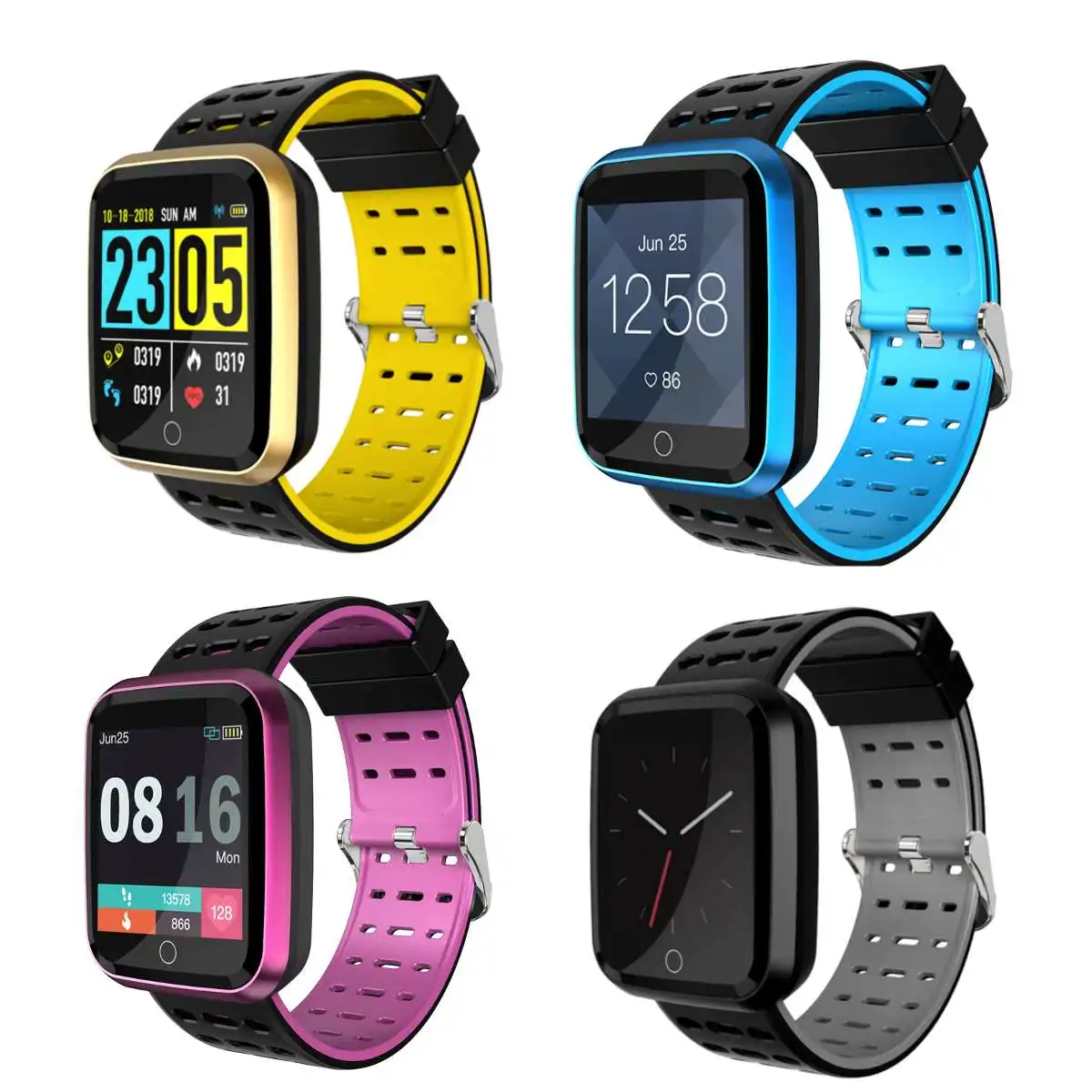 

Big Screen Custom Interface Phone Call Relogio Smart Sport Watch Remote Control Camera Blood Pressure Smartwatch For Android IOS