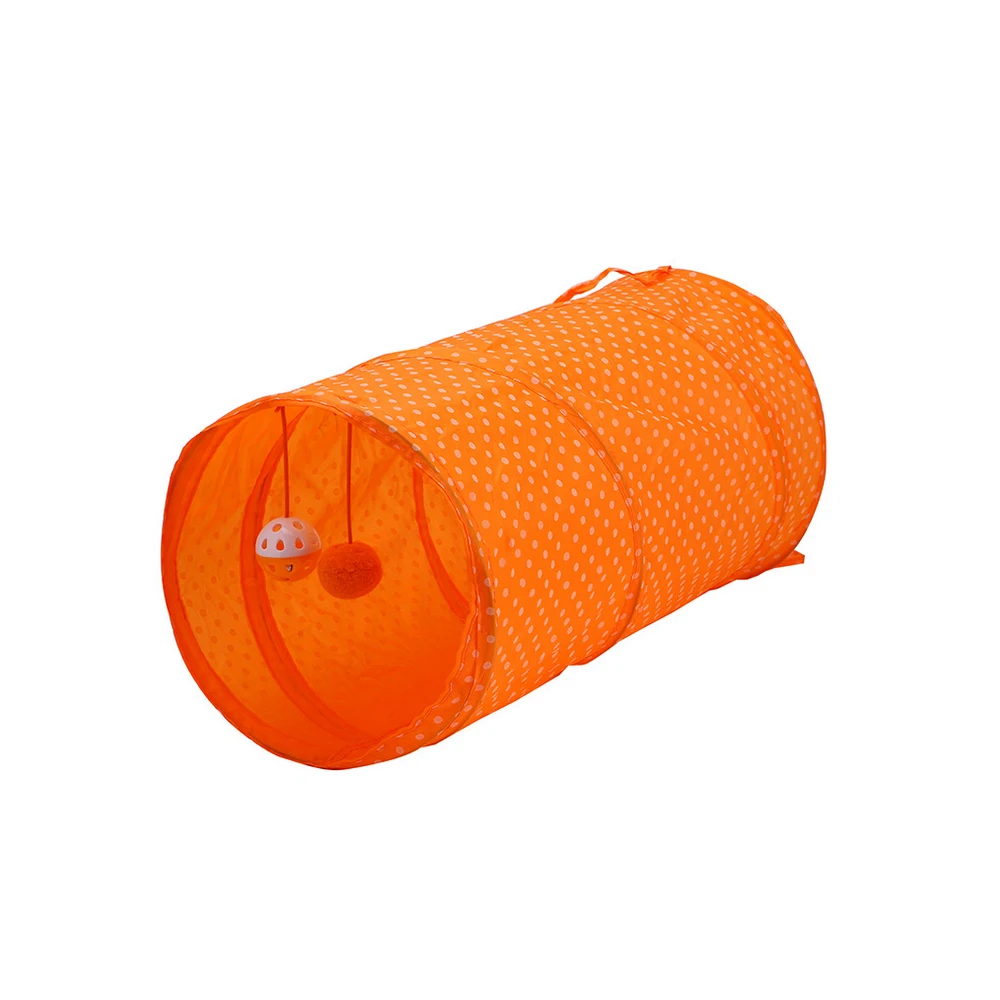 50*25 см Pet туннель Pet Палатка складной инструмент Кошка Туннель прохода играть с шариками, оранжевый