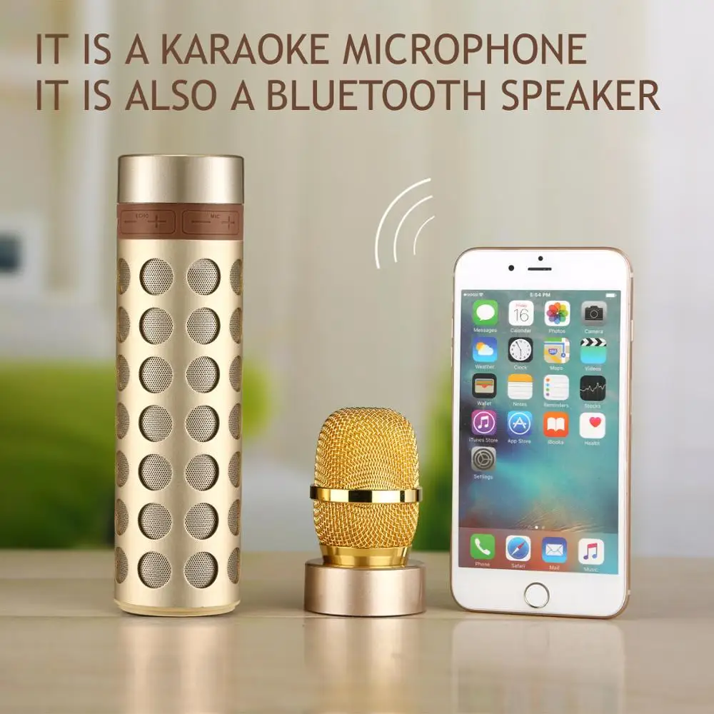 Ручной bluetooth микрофон K8 беспроводной для караоке с динамиком и якорем выделенный