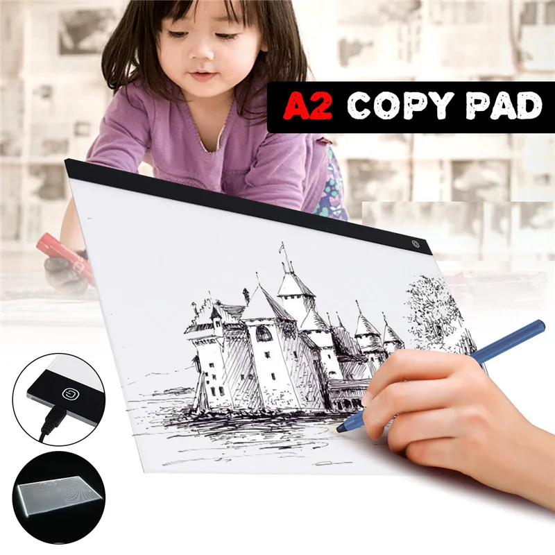 LEORY USB A2 LED dibujo pista herramienta para cómics caja de luz tablero de dibujo acrílico Materi