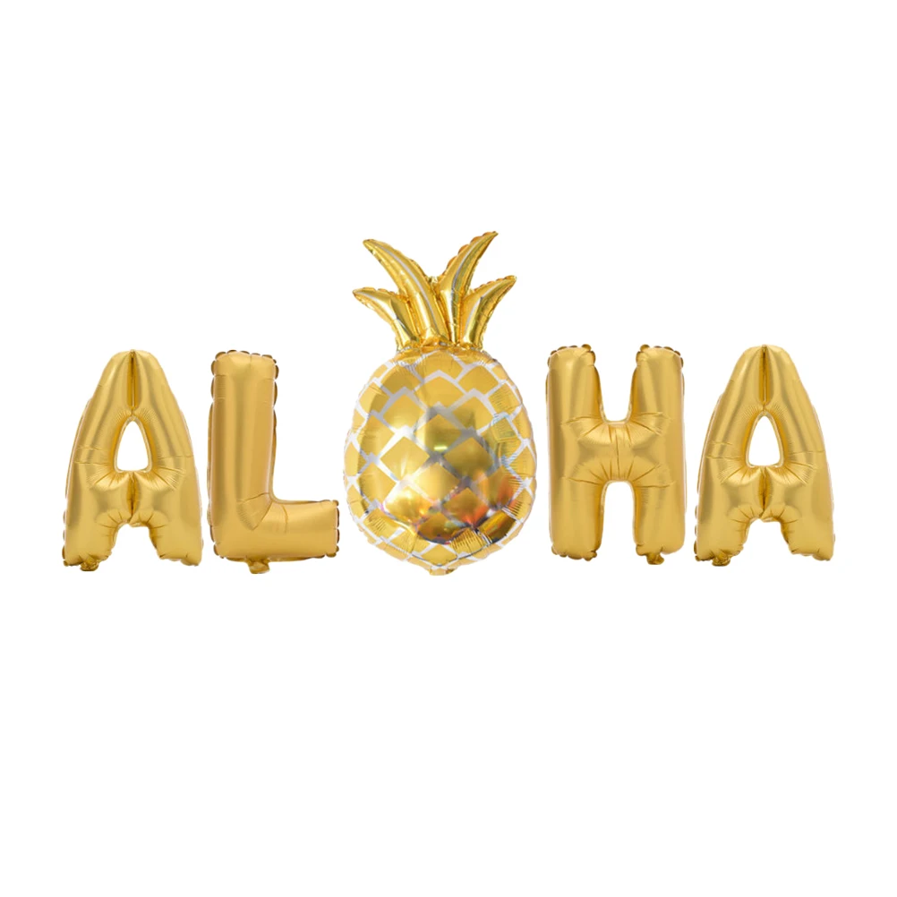 5 шт металлик 16 дюймов Mylar Фольга ALOHA воздушные шары украшения для вечерние Гавайский