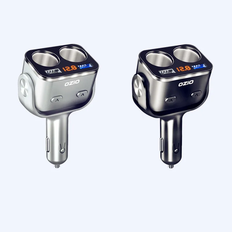 

Ca rUSB Charger12V/24V QC 3.0Fast Charge Car Cigarette Lighter Auto Splitter Voltage Display Independent Switch 180Degree Rotate