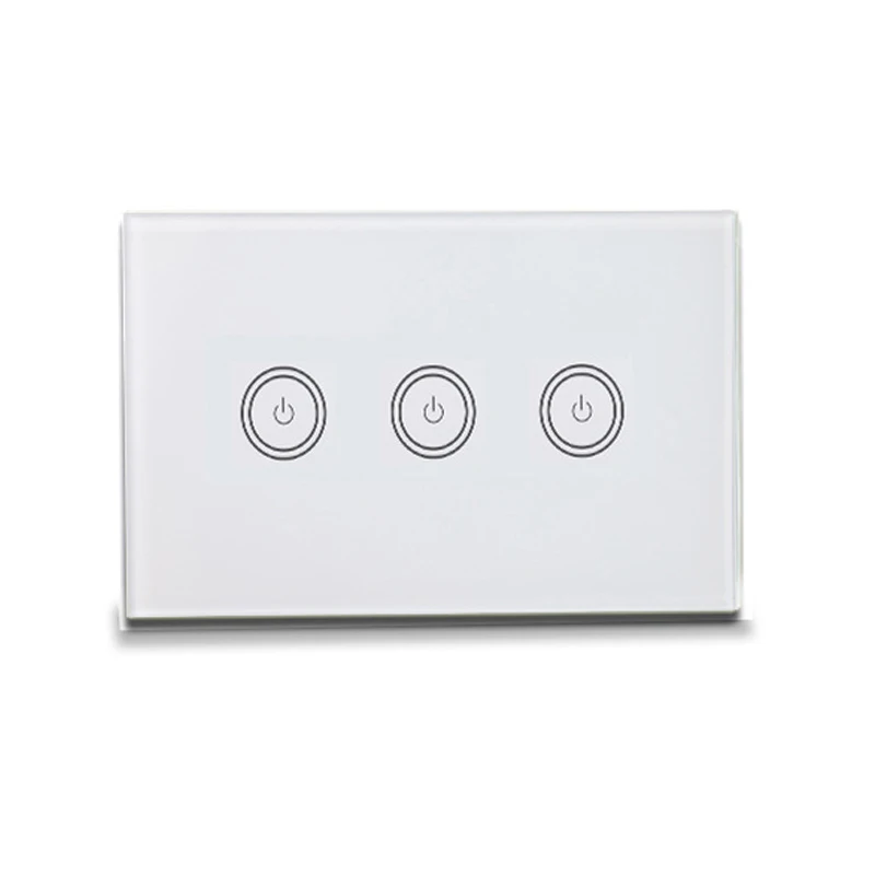 

Hot Sale Smart Light Switch 3 Gang Us In-Wall Press Control Wifi Switch Compatible with Alexa Google Assistant Ifttt for Andro
