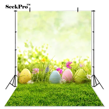 

Thin Vinyl New Born Baby Colorful Eggs Spring Easter Photography Backdrops Children Kids Easter Day Studio Photo Backdrops