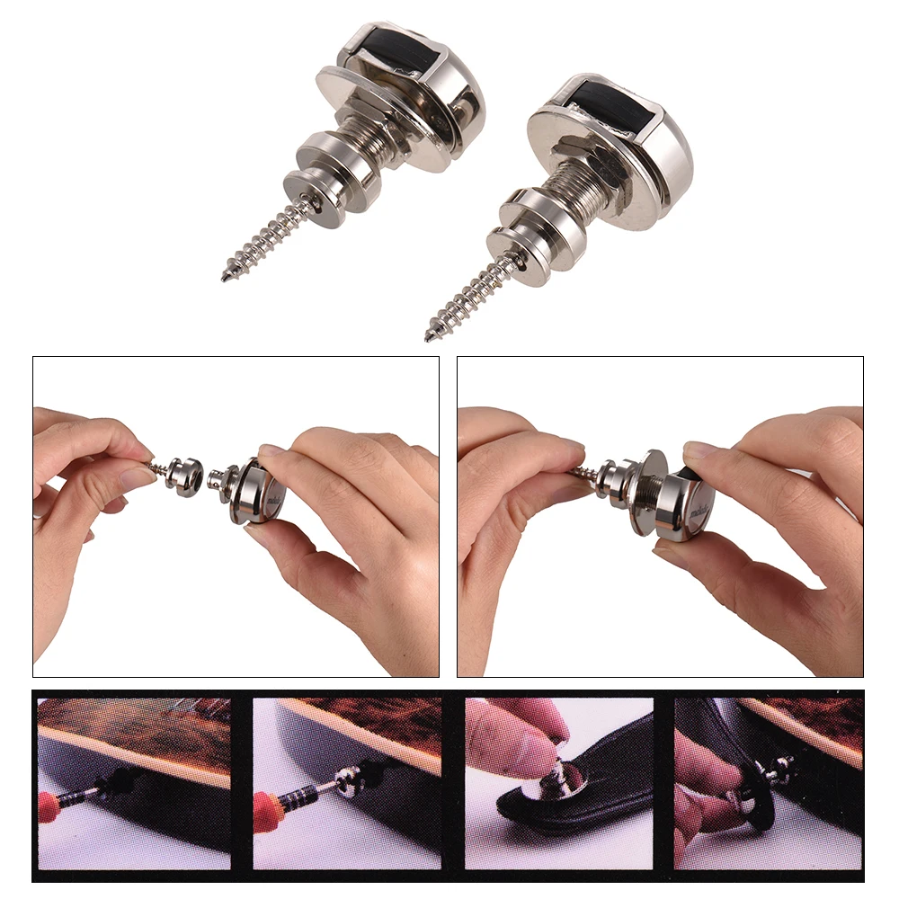 2 шт. фиксатор для гитарных ремней металлический защитный быстросъемный ...