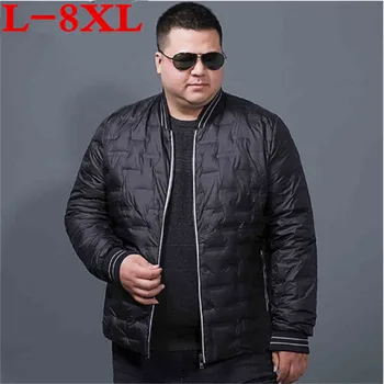 

Large size 8XL 7XL 6XL 2018 new autum Winter Down Jacket Men White Duck Down Ultralight Down Jacket Male Windproof Thin Light