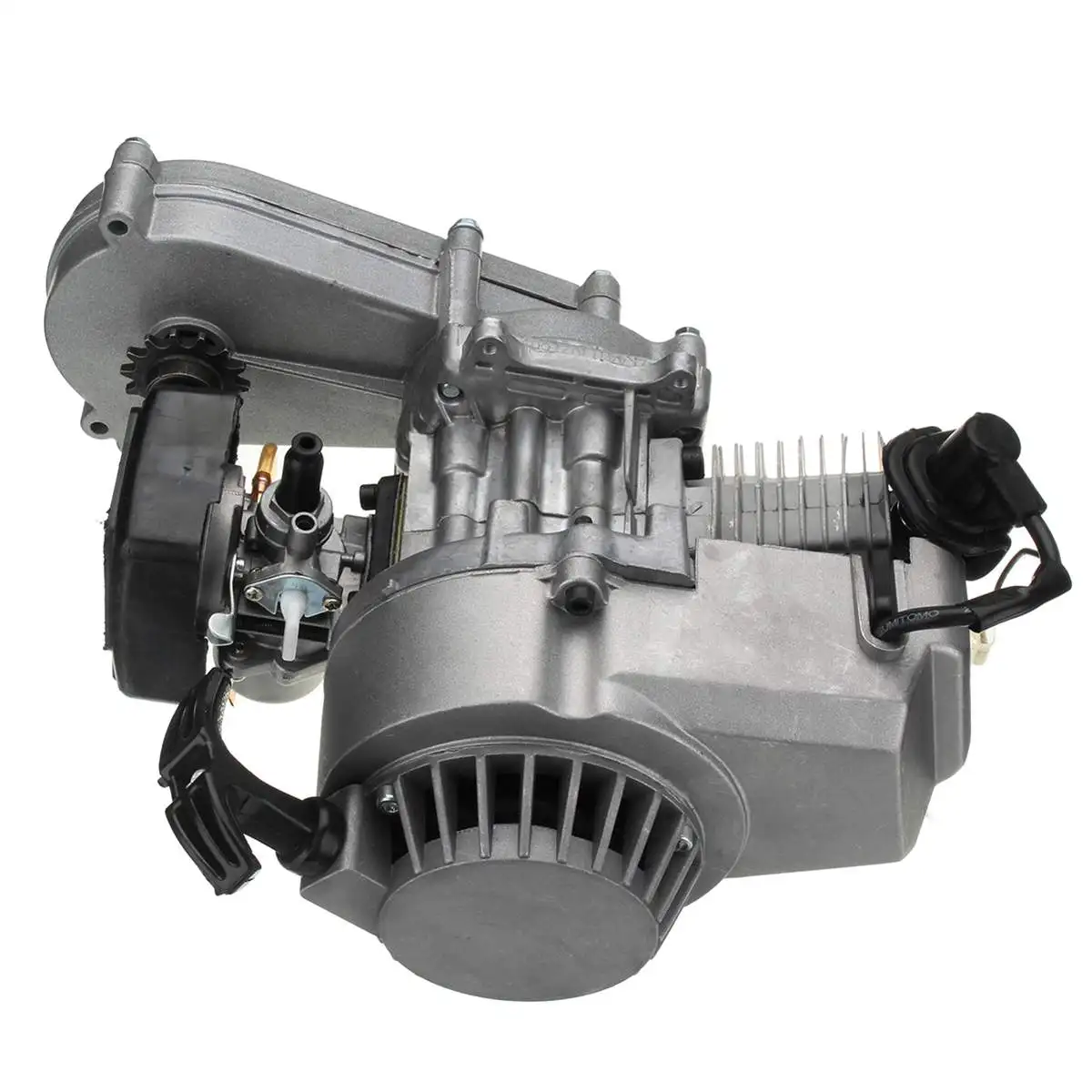 49cc 47cc motor completo de motocicleta arranque de 2 tiempos con transmisión de plata para Mini bicicleta de tierra