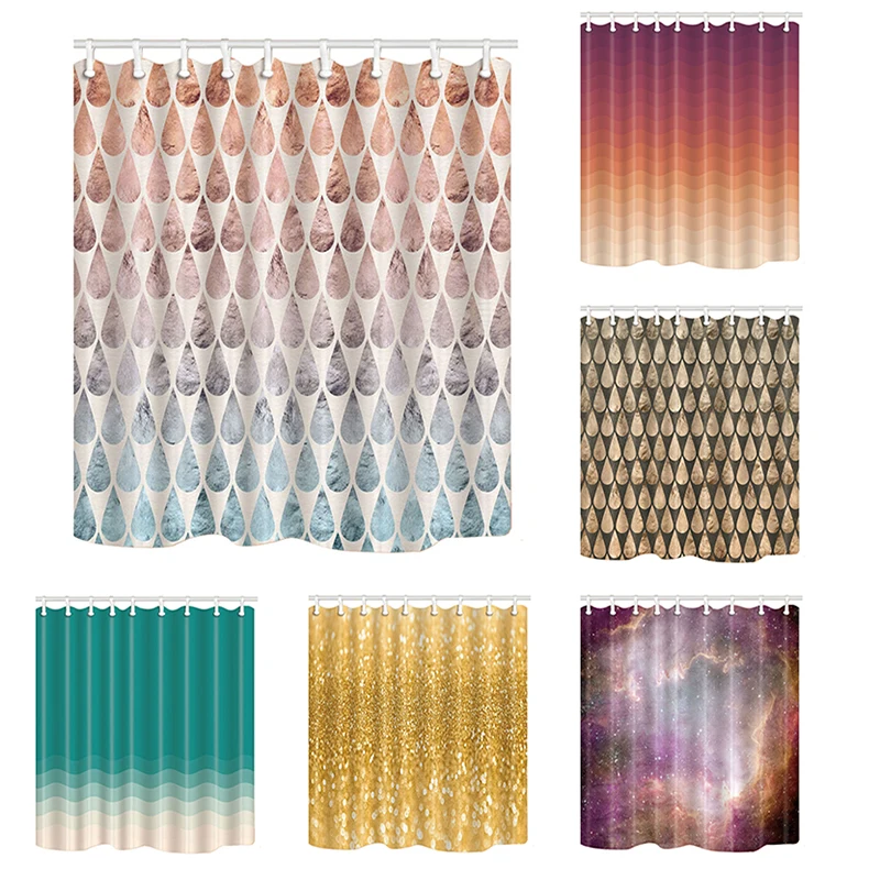

Shower Curtains Serenity Modern Simple Style Bathroom Screens Bath Curtain Polyester Fabric Waterproof Mildew Proof with Hooks