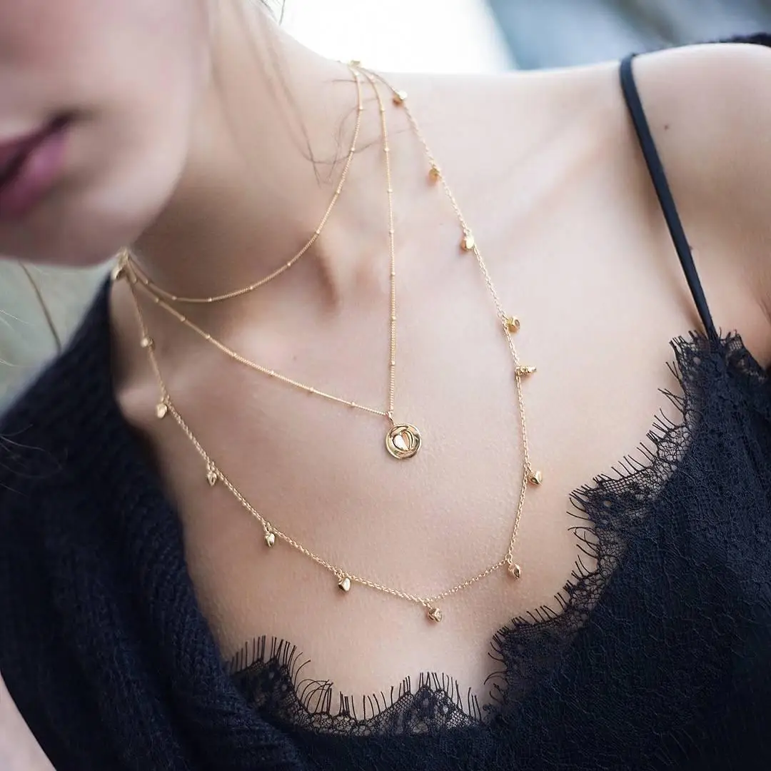

Free Fan New New 2018 Bridal Layer Chain Necklace Jewelry For Women Girls Flower Accessories Birthday