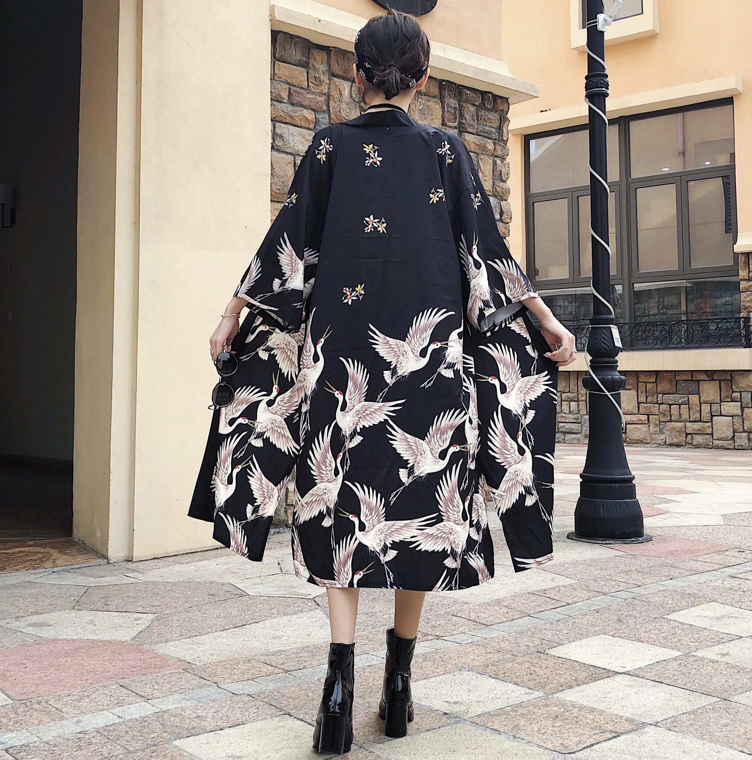 2019 women long sleeve cardigan haori traditional kimonos Japanese