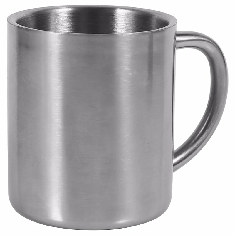

1pc Double Layer Stainless Steel Coffee Mugs Tea Cup Wine Cup With Handgrip Scald-Proof Milk Mug Drinkware Kitchen Tools