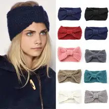 Новые модные женские туфли повязка на голову уха стрейч Headwrap женские аксессуары для волос вязать повязка на волосы для девушек бантом Hairband