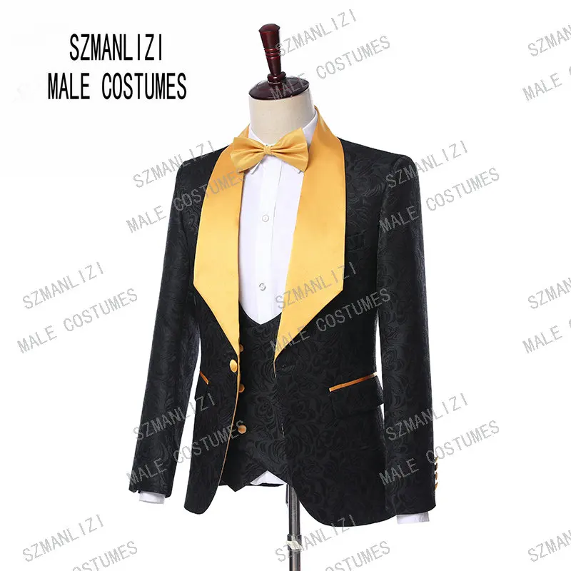 Groomsmen Formal Groom Party Suit Terno Slim Fit Mens Tuxedo Blazer Wedding Suits For Men Bridegroom 3 Pieces