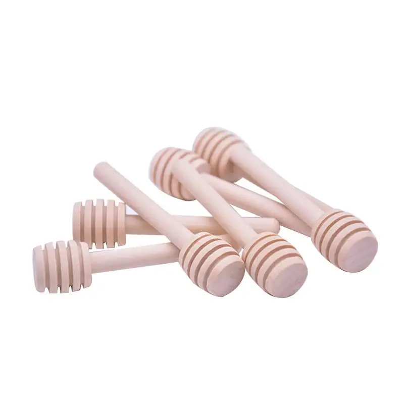 

NEW 30PCS Portable Food Grade Wooden Honey Sticks Dipper for Honey Jar Maple Syrup Melted Chocolate Party Wedding Favors
