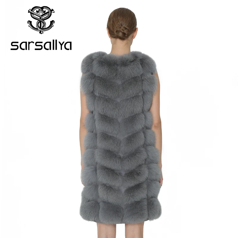 Manteau Renard Long Vêtement Gilet camel Fourrure Femmes De Hiver Pour Sarsallya gray Femme black graymink Veste Mode khaki pink Sable Survêtement Grey Naturel dark vqtEP